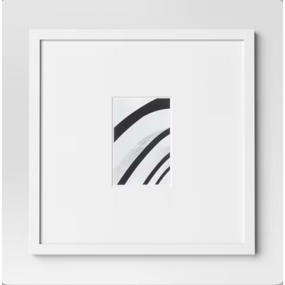 Threshold 15x15 Square Picture Frame Matted to 4x6 Photo White NEW - Picture 1 of 6